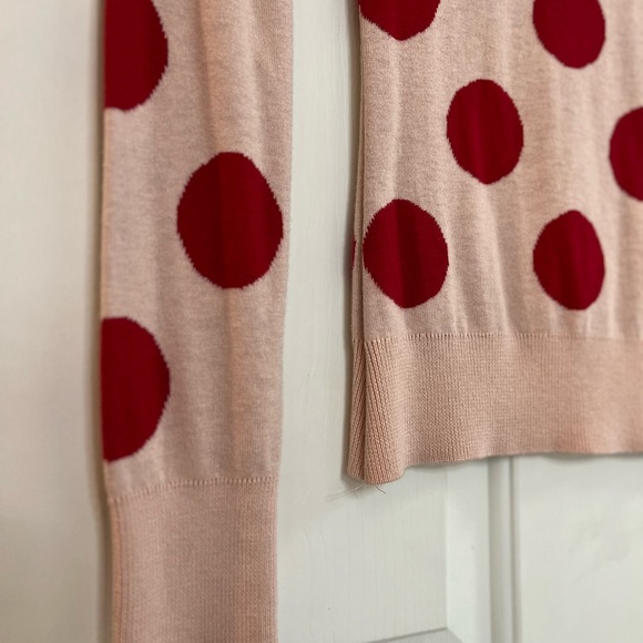 SOLD🥤 Halogen Polka Dot Sweater XS NWT Pink Red Riverdale - Picture 7 of 14